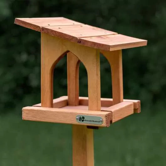 Riverside Woodcraft Ambleside Wooden Roof Bird Table