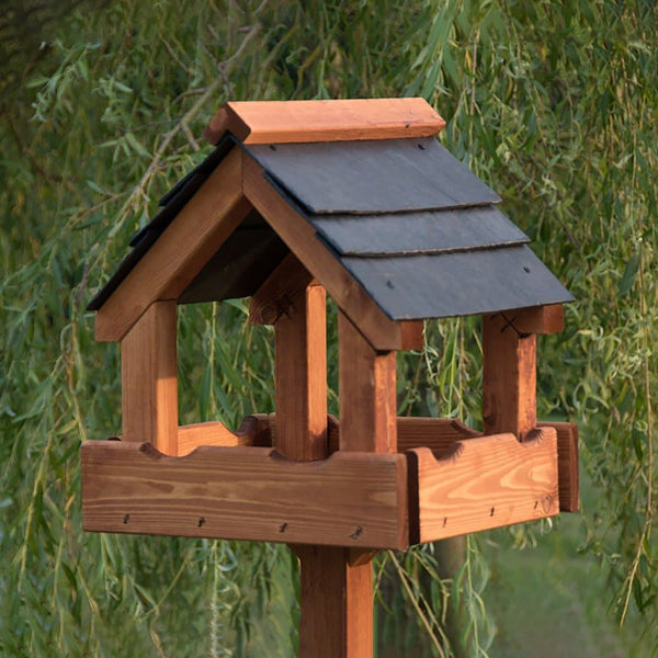 Riverside Woodcraft Baby Triple Slate Roof Bird Table