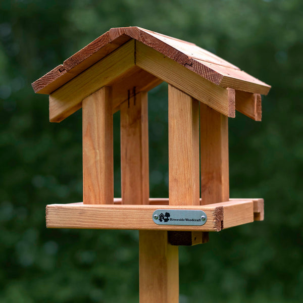 Riverside Woodcraft Coniston Wooden Roof Bird Table