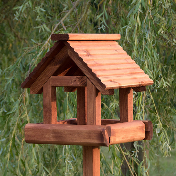 Riverside Woodcraft Denby Wooden Roof Bird Table