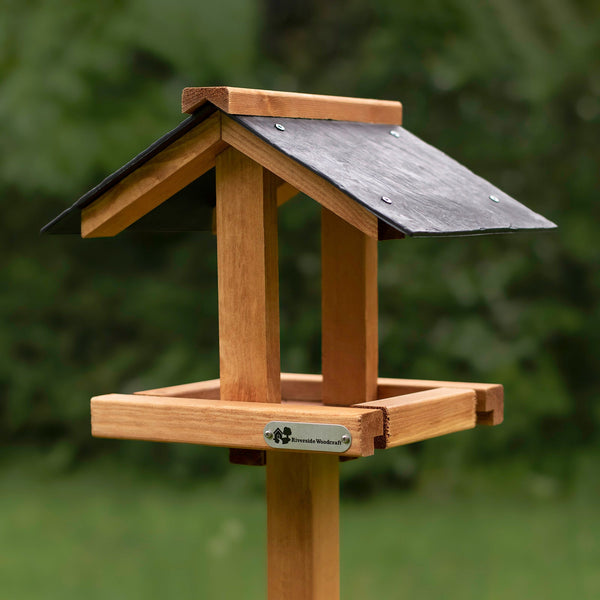 Riverside Woodcraft Grasmere Slate Roof Bird Table