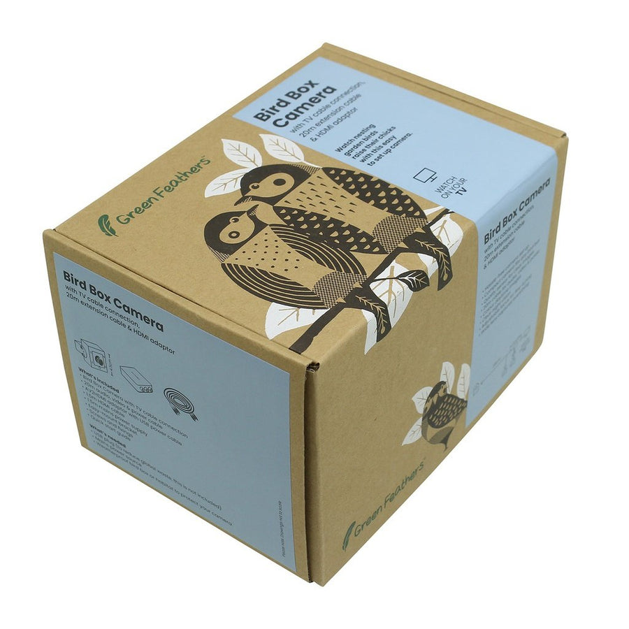 Green Feathers Bird Box Camera TV Cable Connection