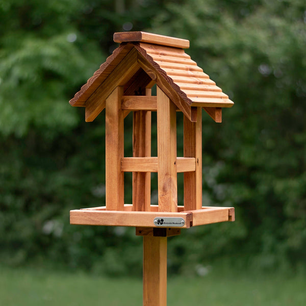 Riverside Woodcraft Langdale Wooden Roof Bird Table