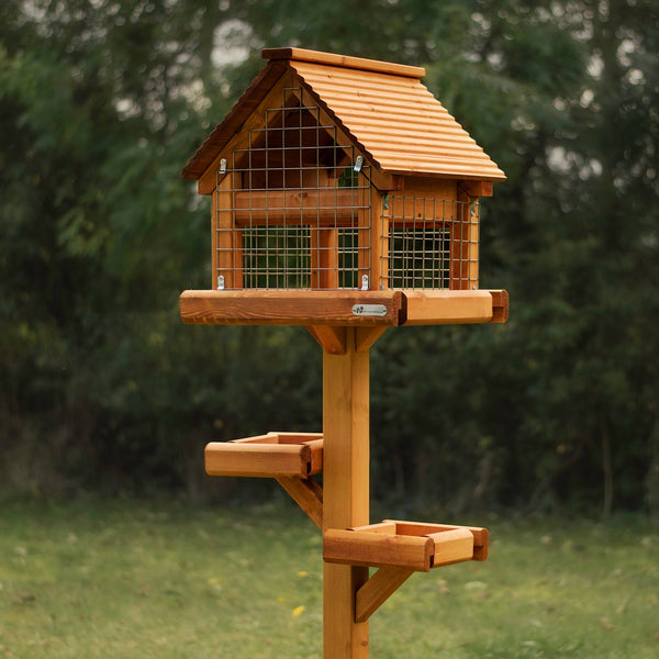 Riverside Woodcraft Premier Plus Full Cage Deluxe Wooden Roof Bird Table