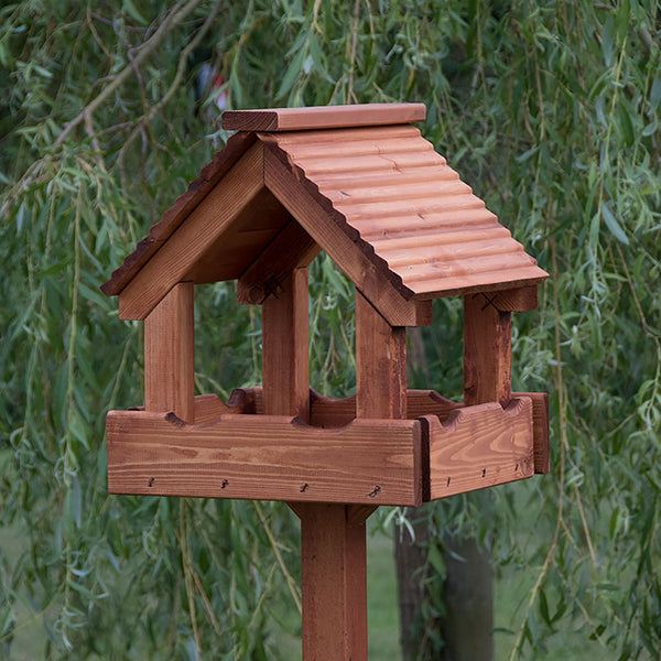 Riverside Woodcraft Baby Triple Wooden Roof Bird Table