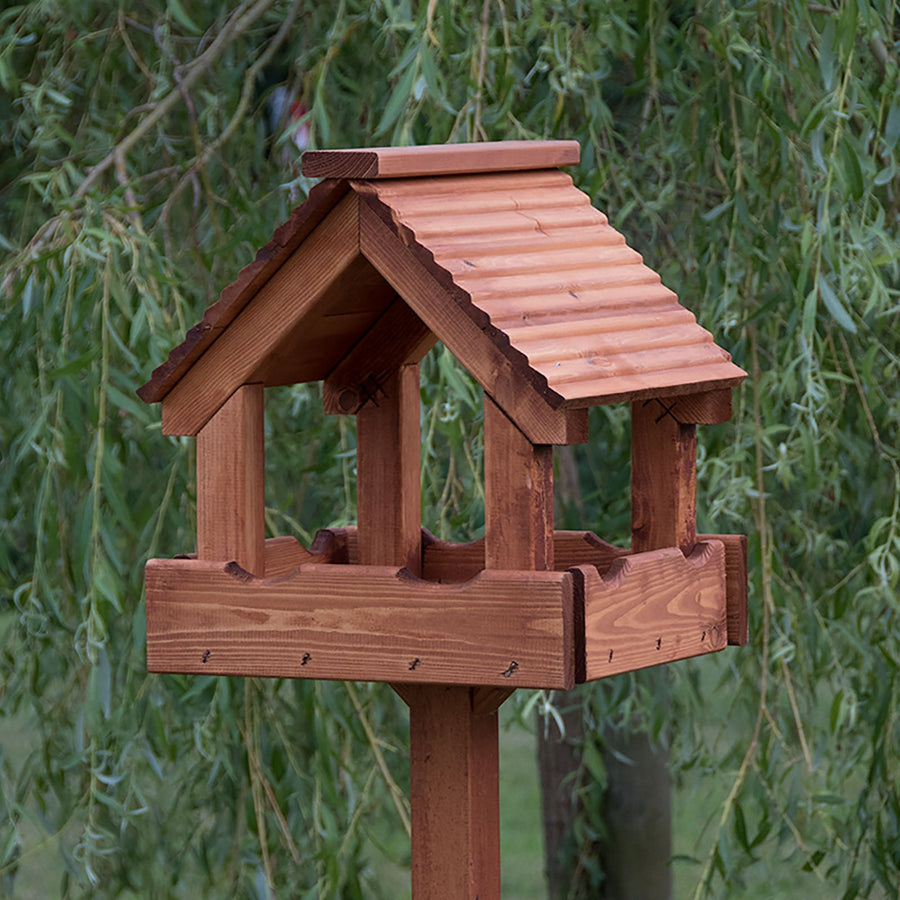 Riverside Woodcraft Baby Triple Wooden Roof Bird Table