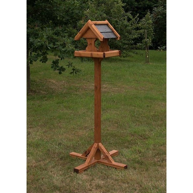 Riverside Woodcraft Verwood Large Slate Roof Bird Table ...