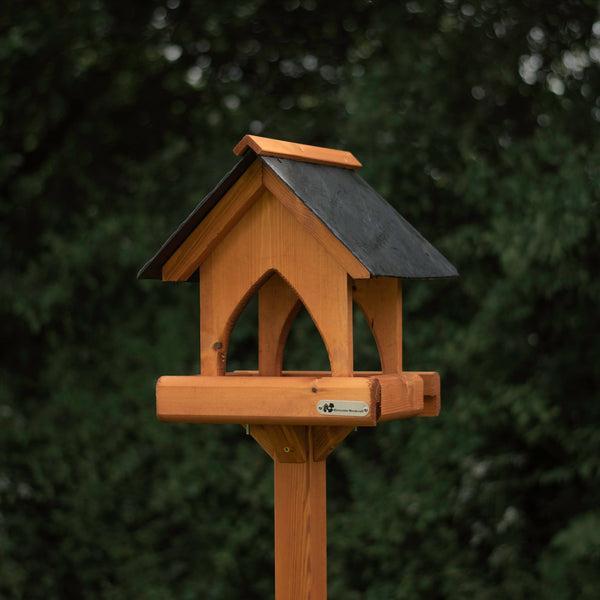 Riverside Woodcraft Gothic Slate Roof Bird Table