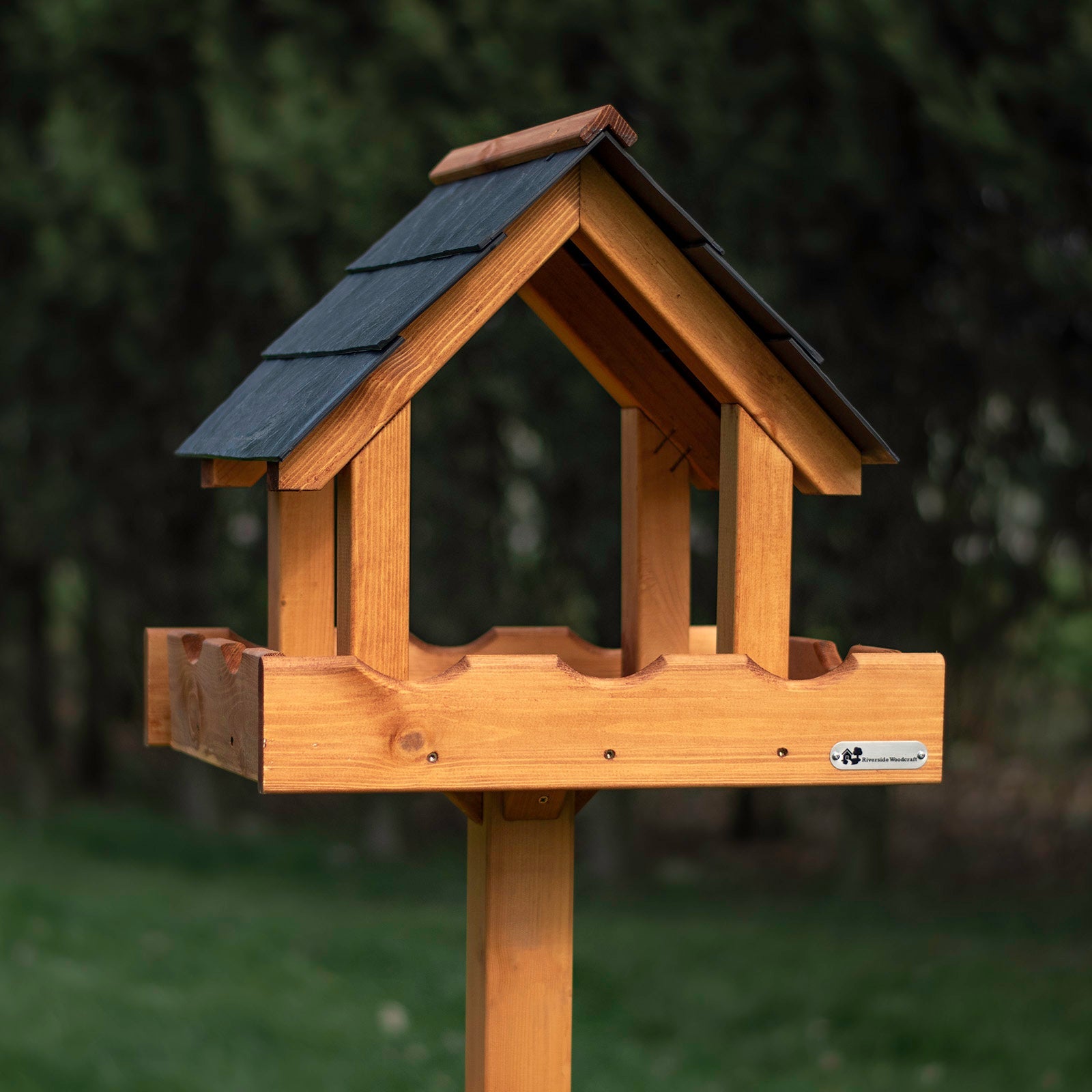 Riverside Woodcraft Triple Platform Slate Roof Bird Table riverside-woodcraft-triple-platform-slate-roof-bird-table